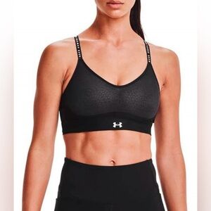 Under Armour Women’s Sz M Black Infinity Low‎ Light Support Sports Bra